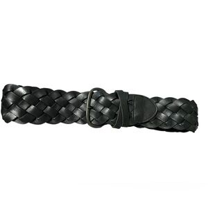 Club Monaco Women's Black Braided Leather Belt